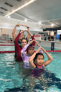 Cannington kids at their artistic swimming lessons