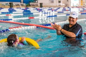 student participating in lifesaving activity at Goldfields Spirit swimming carnival