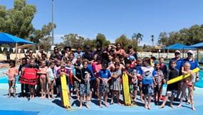 Group photo of kids at swimming carnival