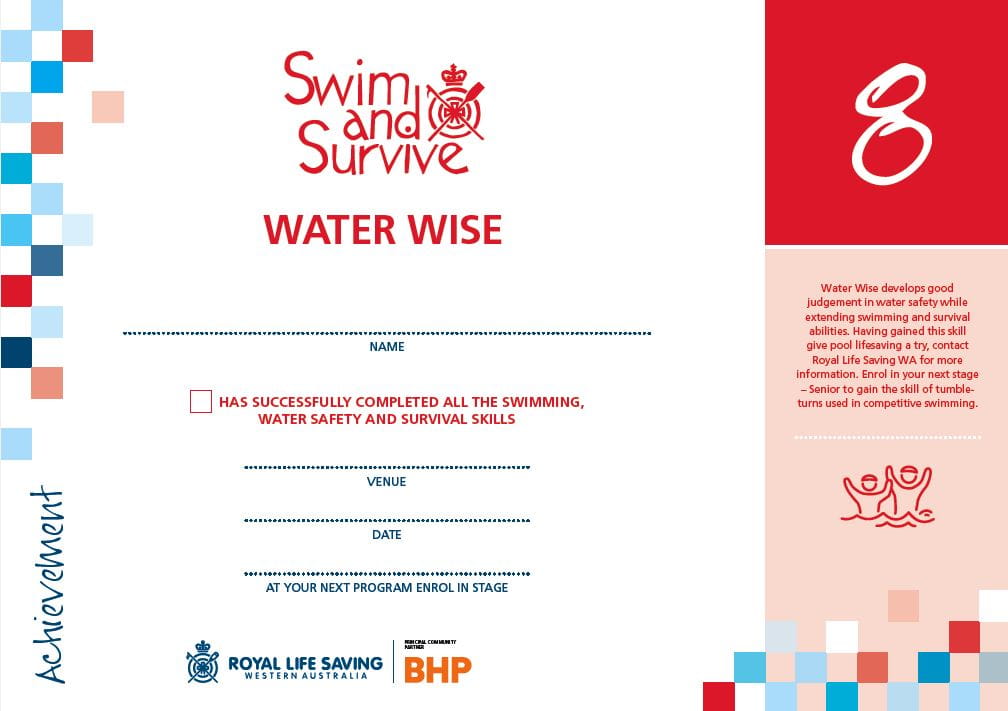 Stage 8 Water Wise Certificate