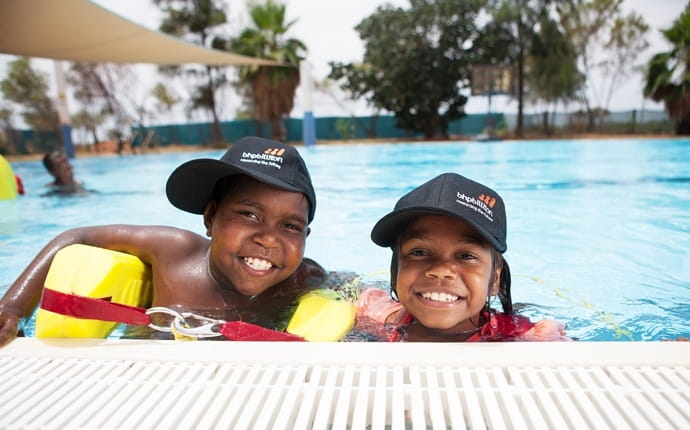 indigenous children in pool