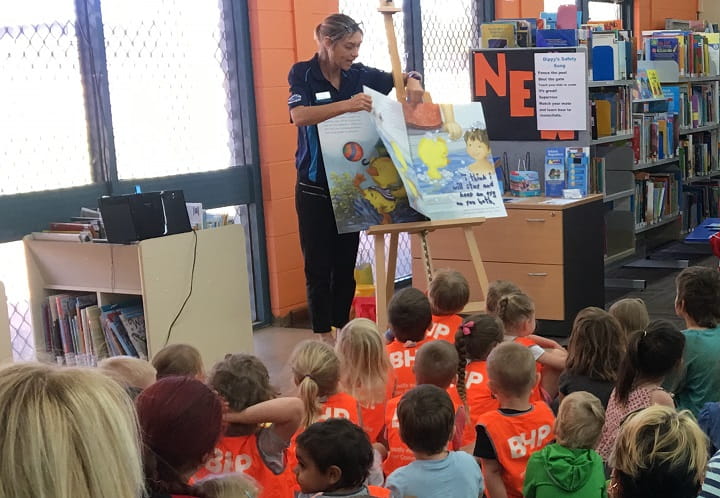 RLSSWA staff member giving presentation to a primary school group