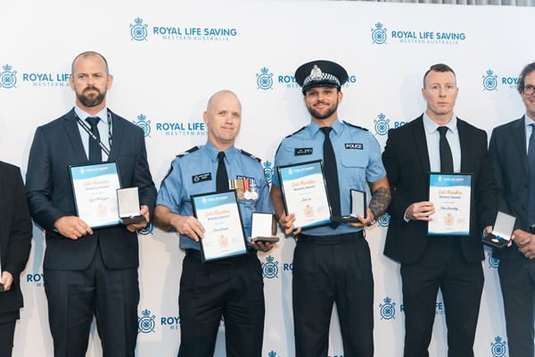 WAPOL Bravery Awards 2024_Gallery 4 Detective Senior Sergeant Ryan McGuggon, Senior Constable David Vincent, First Class Constable Jake Lee and Senior Constable Peter Subritzky