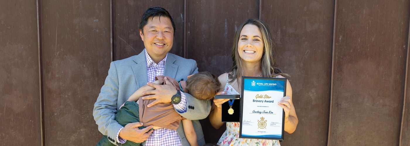 Courtney Kim with her family at the 2025 Bravery Awards