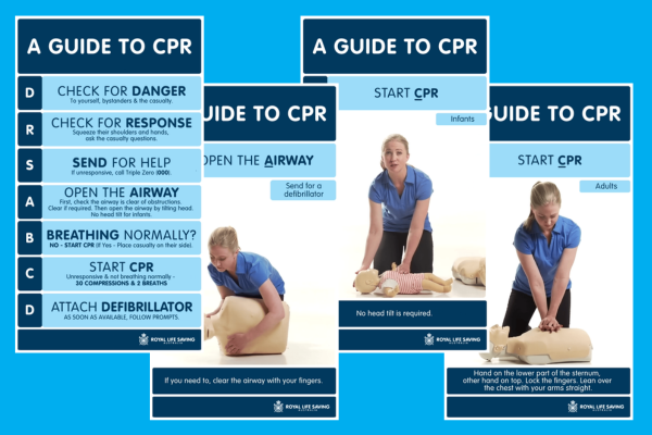 A series of screenshots of the CPR video in action