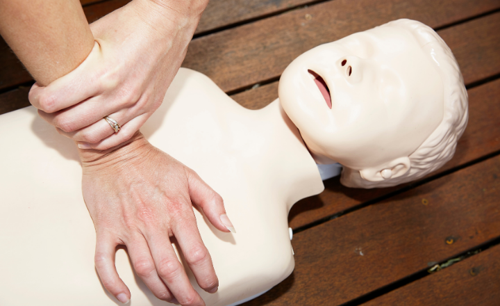 Close up of CPR manikin face