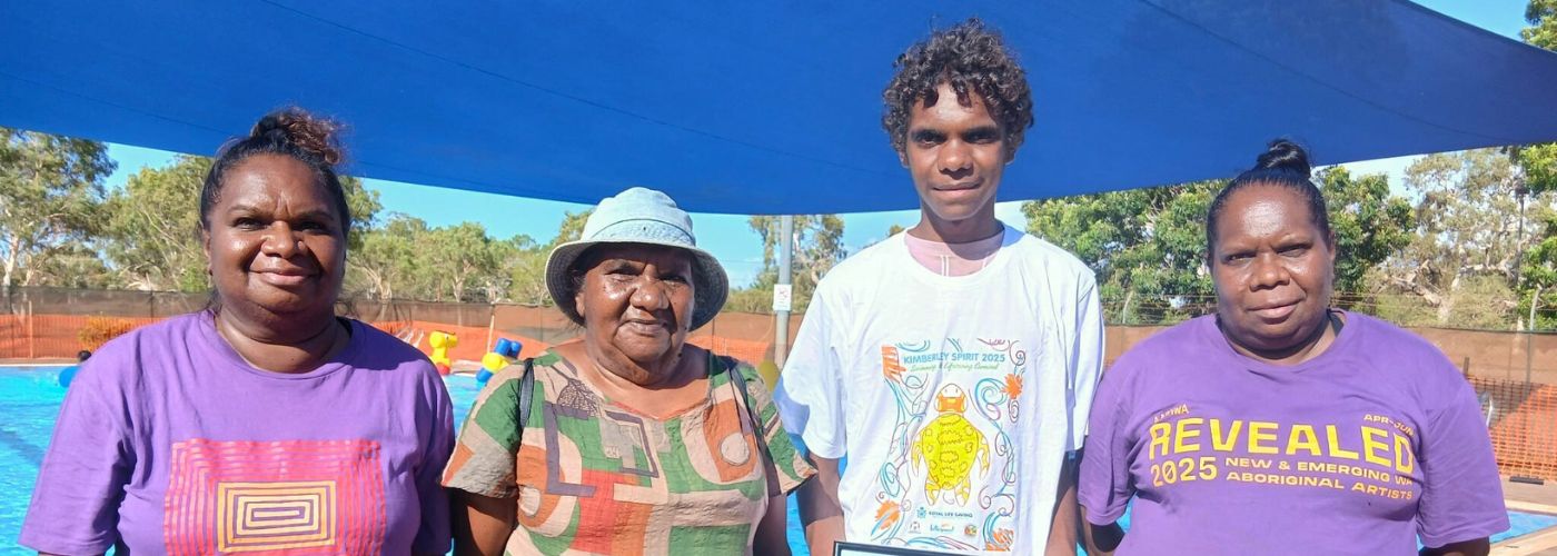 From left to right - Nuriah Jadai (Aunty Mum), Madeleine Jadai (Nanna), Mango, Jessica (JR) Jadai (Mum).