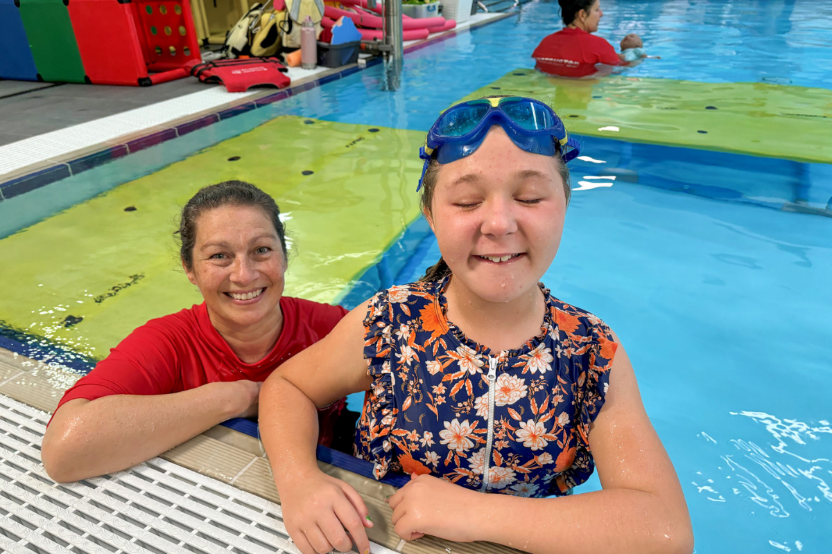 Ruby and her swim teacher