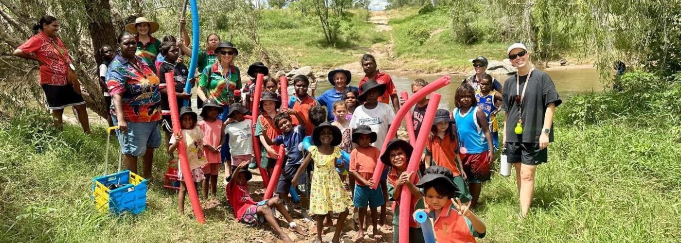 Warmun kids stand by the river