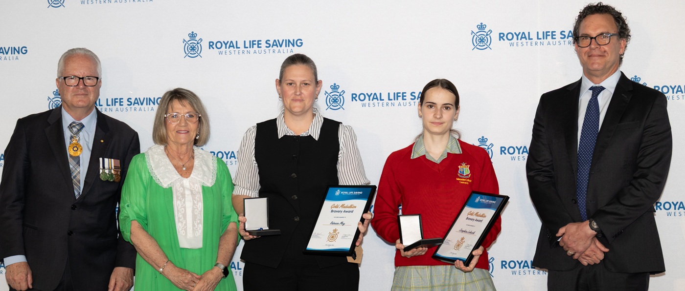 Rebecca May and Josephine Lukasik receiving their Bravery Awards in 2025
