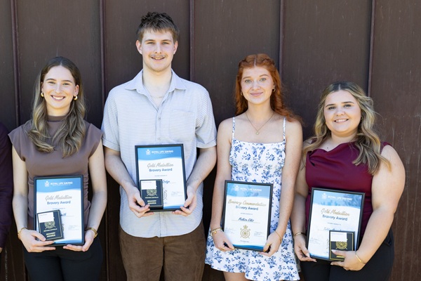 Cannington Leisureplex staff receiving Bravery Awards at the 2025 Royal Life Saving Bravery Awards
