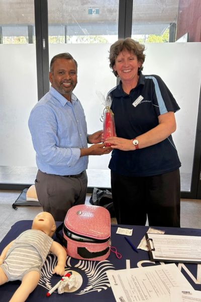 Heart Beat 45+ course trainer with participant
