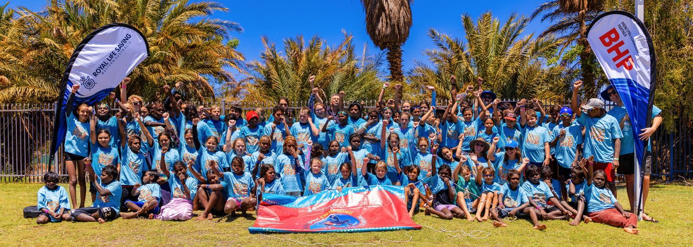 Group photo of Pilbara children in Spirit Carnival t-shirts