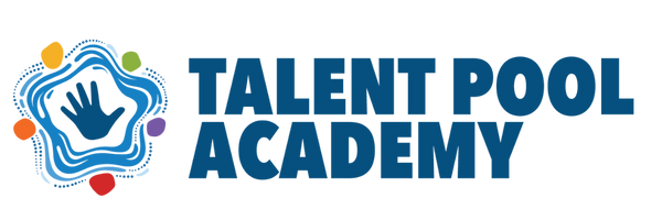 Talent Pool Academy in royal blue letters