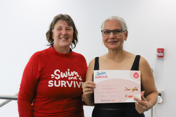 multicultural women learning to swim
