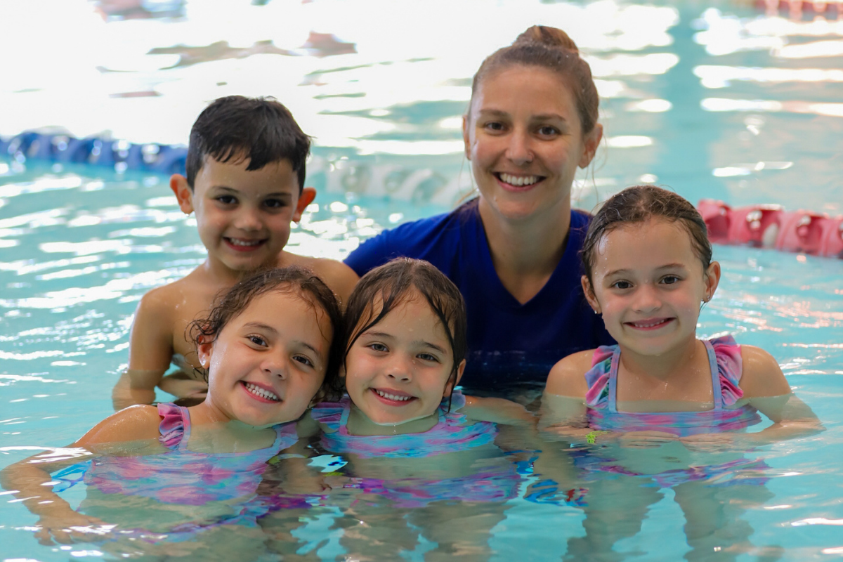 Swim and Survive Fund recipients with their teacher