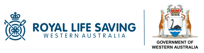 The Royal Life Saving WA logo with the Government of Western Australia logo