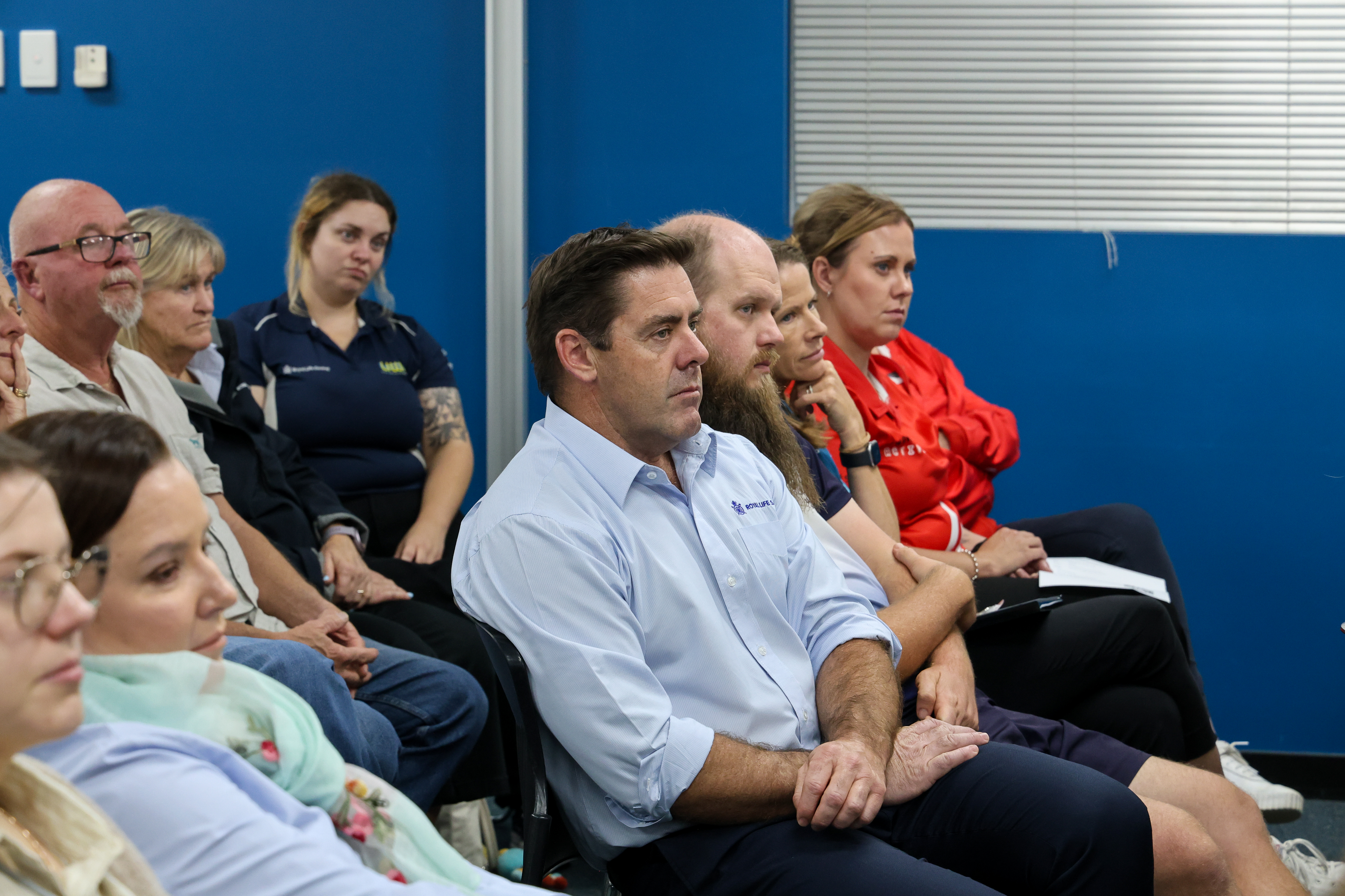 Attendees sit in rows listening to proceedings at Royal Life Saving WA&rsquo;s 2026 AGM.