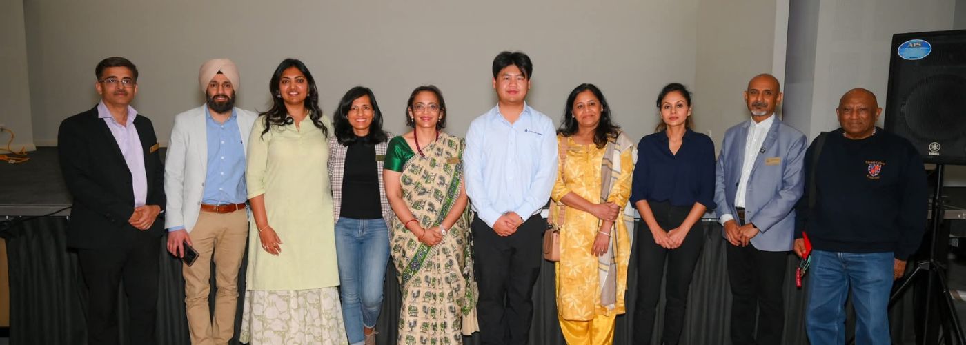 Royal Life Saving WA Inclusions Officer Harry Luan (centre) with members from the Indian Society of Western Australia (ISWA)
