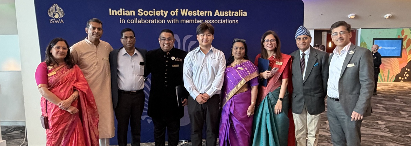 RLSSWA's Harry Luan with other delegates at the 2026 Sangam event hosted by ISWA